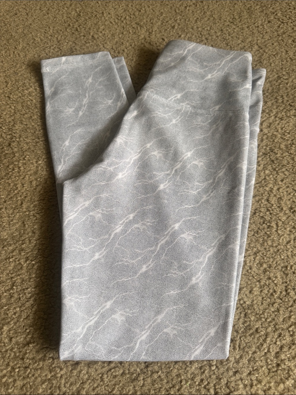 Women’s Light Gray Marble-Print Performance Pants